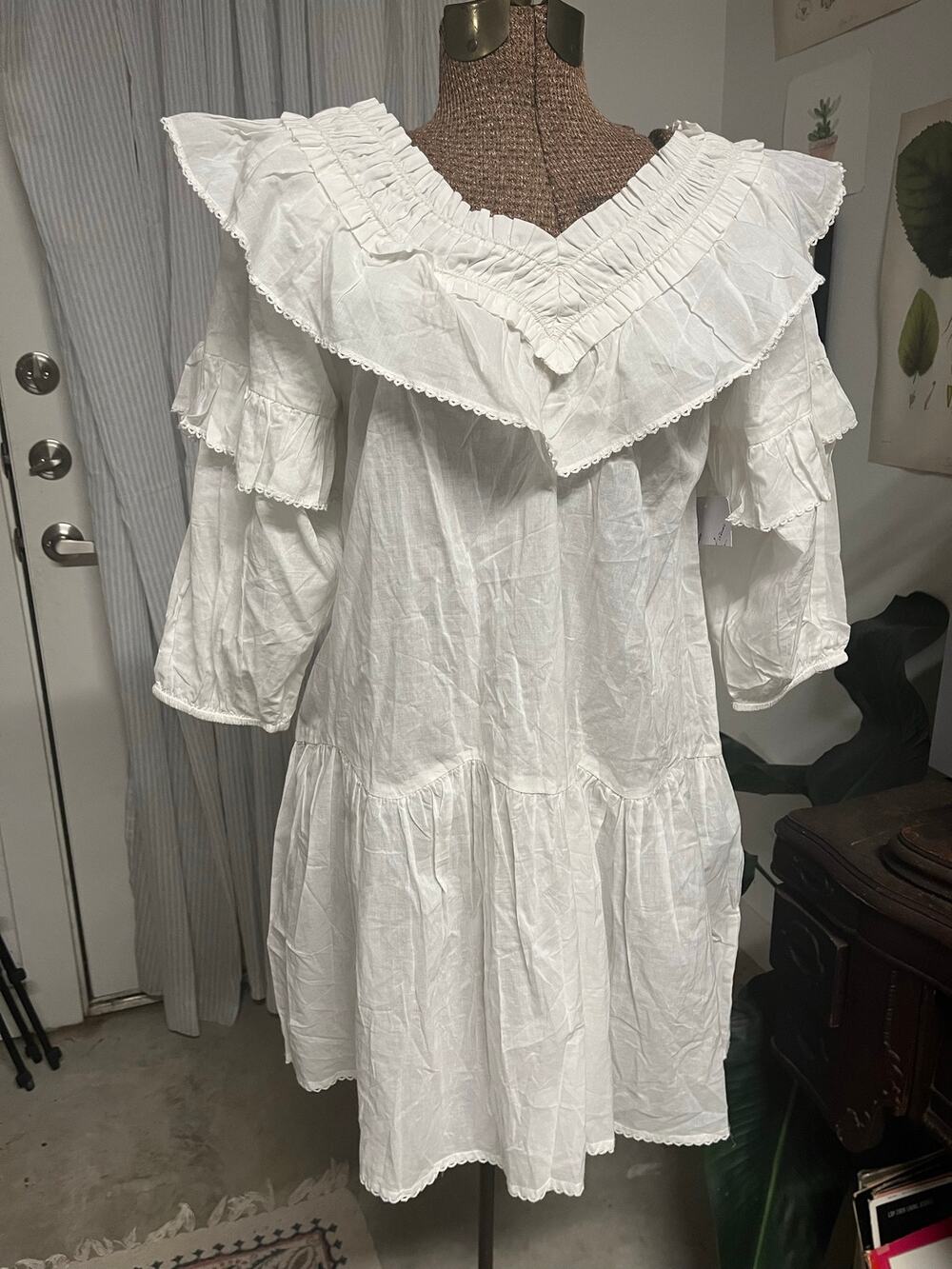 Anthropologie Cleobella Women’s Mini Dress Size S Ruffle Romantic Cottagecore